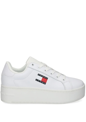 Tommy Jeans leather flatform sneakers - White