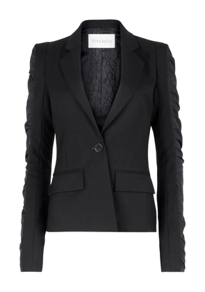 Nina Ricci ruffled-sleeves wool suit jacket - Black