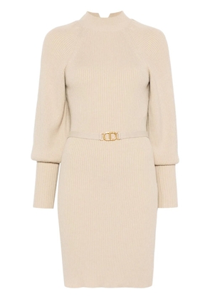 TWINSET ribbed-knit midi dress - Neutrals