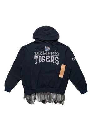 4SDESIGNS feather-trim Memphis-tigers hoodie - Blue