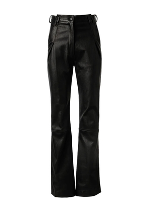 Almaz pleated-leather trousers - Black