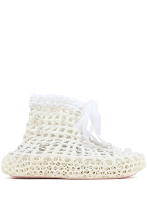 Susan Fang crochet beaded boots - White
