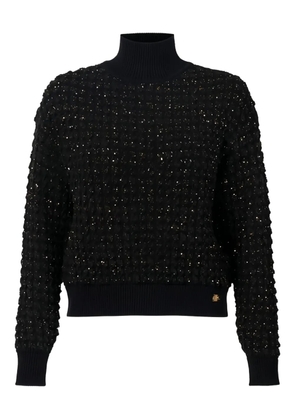 Elisabetta Franchi high-collar bouclé sweater - Black