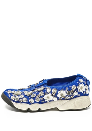 Christian Dior Pre-Owned crystal-embellished slip-one sneakers - Blue