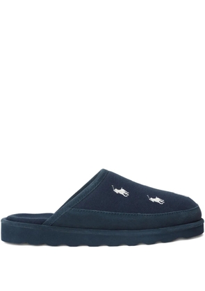 Polo Ralph Lauren embroidered cotton slippers - Blue