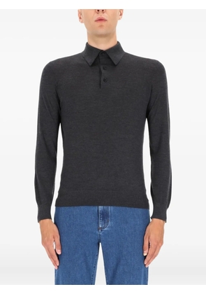 Zegna Long Sleeve Polo Shirt - Grey