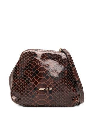 Marc Ellis Arlena S Py logo-lettering clutch - Brown
