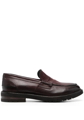 Moma Nairobi penny-slot leather loafers - Brown