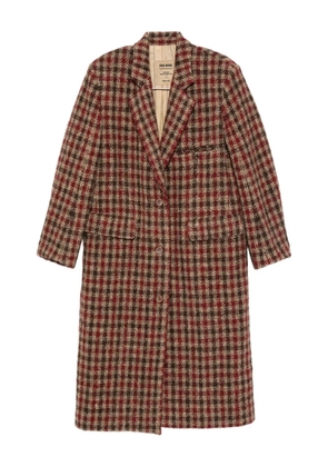 Uma Wang checked single-breasted coat - Red