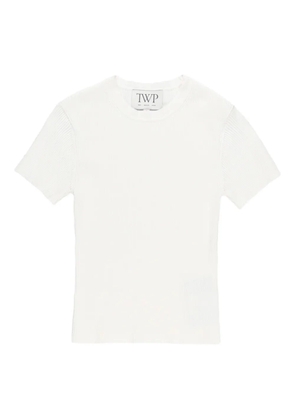 TWP ribbed short-sleeved top - White