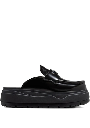 Jordan platform 'Black/Metallic Silver' loafer mules