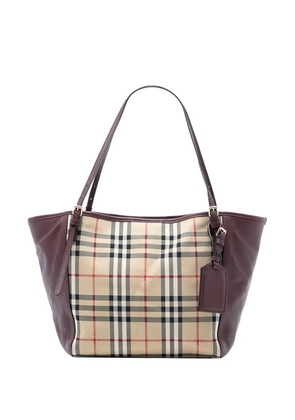 Burberry Pre-Owned 2000-2017 Small Haymarket Check Canvas and Leather Canterbury tote bag - Red