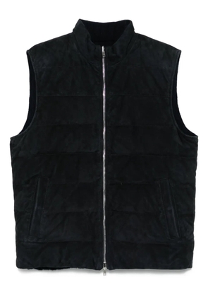 Eleventy quilted suede gilet - Blue