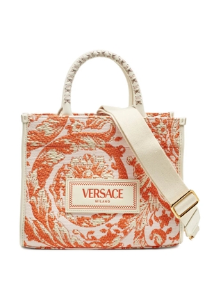 Versace Pre-Owned canvas raffia tote bag - Neutrals