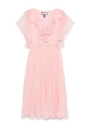 NISSA floral-appliqué midi dress - Pink