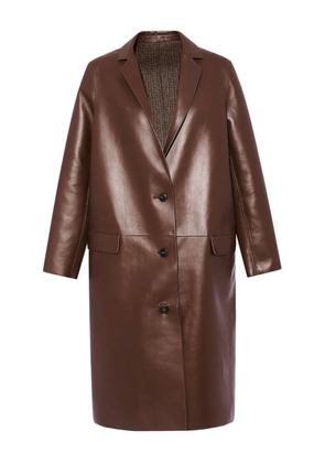 Yves Salomon panelled leather coat - Brown