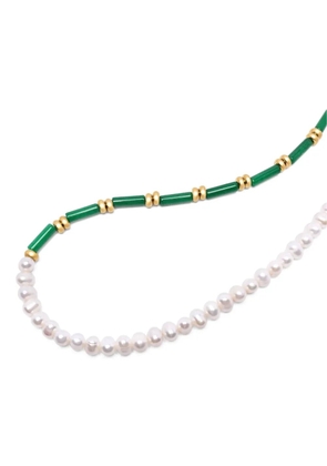 Nialaya Jewelry pearl agate choker necklace - White