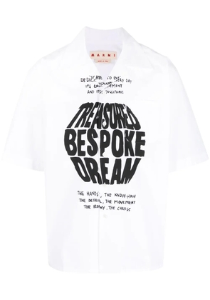 Marni text-print cotton shirt - White