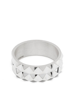 Le Gramme 7G Guilloché Pyramid Ribbon ring - Silver