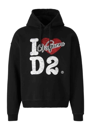 DSQUARED2 logo-print cotton hoodie - Black