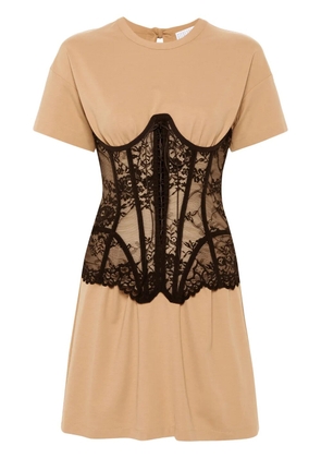 Giuseppe Di Morabito corset-detail T-shirt dress - Neutrals