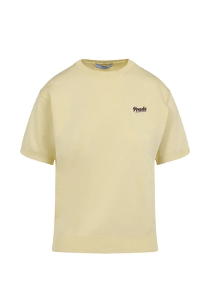 Prada logo -detail short-sleeved sweater - Yellow
