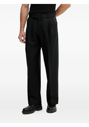 Versace Jeans Couture pleated logo-belt trousers - Black