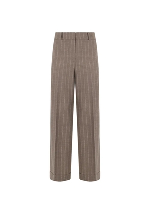 Peserico pinstripe elasticated trousers - Brown