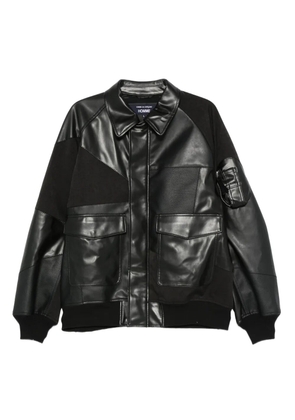 Comme des Garçons Homme leather bomber jacket - Black