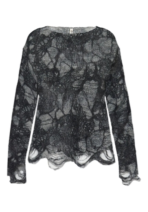 R13 open-knit sweater - Black