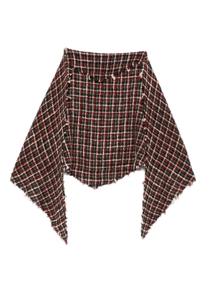 Faliero Sarti frayed plaid scarf - Black