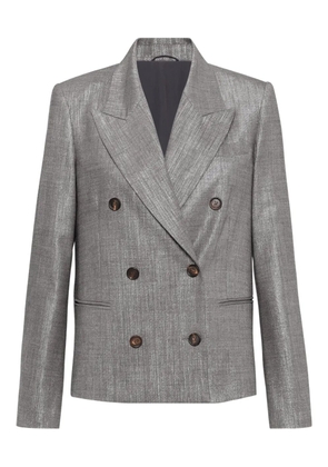 Brunello Cucinelli lamé-effect blazer - Grey