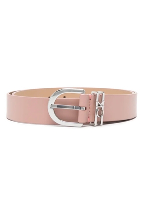 Calvin Klein logo-lettering leather belt - Pink