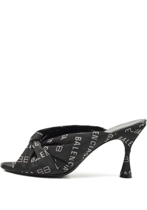 Balenciaga Pre-Owned logo-print knot mules - Black