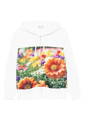 Comme Des Garçons Comme Des Garçons floral-print hoodie - White