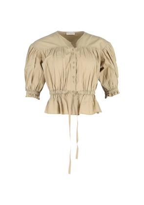 Ulla Johnson gathered puff-sleeves blouse - Neutrals