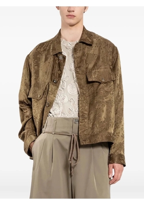 Song For The Mute floral-jacquard overshirt - Brown
