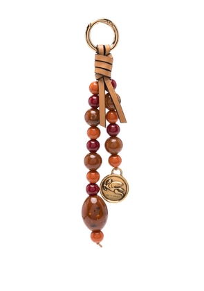 ETRO beaded bag charm - Brown