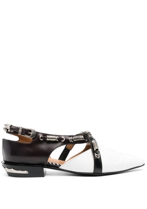 Toga Pulla panelled leather ballerina shoes - White