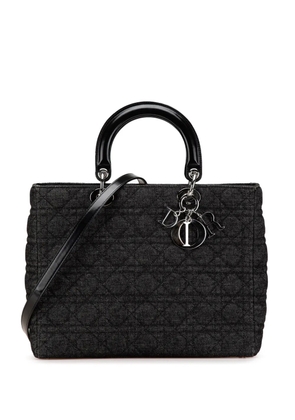 Christian Dior Pre-Owned 2000 Large Denim Cannage Lady Dior satchel - Black
