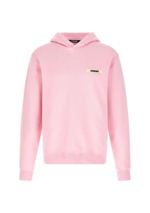 Jacquemus logo-patch dropped-shoulders hoodie - Pink