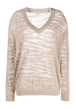 Brunello Cucinelli semi-sheer jumper - Neutrals
