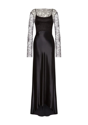 Alberta Ferretti satin long dress - Black