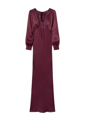 TWINSET lace-insert satin dress - Red