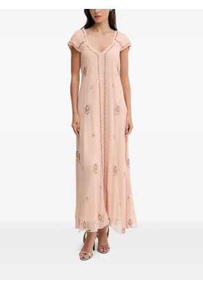 Hoss Intropia Saty beaded V-neck midi dress - Pink