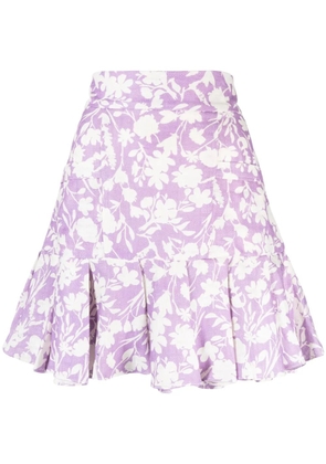 Bambah Arielle ruffle-hem linen mini skirt - Purple