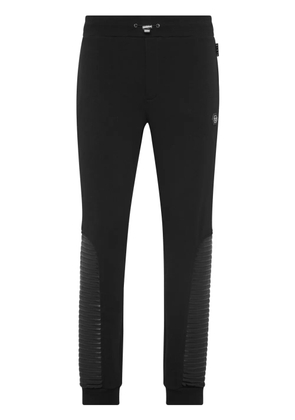 Philipp Plein leather-inserts track pants - Black