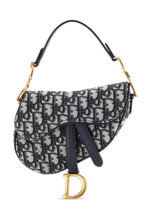 Christian Dior Pre-Owned Saddle Handbag Oblique Canvas Mini shoulder bag - Blue