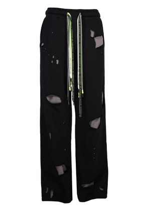 Mostly Heard Rarely Seen ripped-up cotton sweatpants - Black
