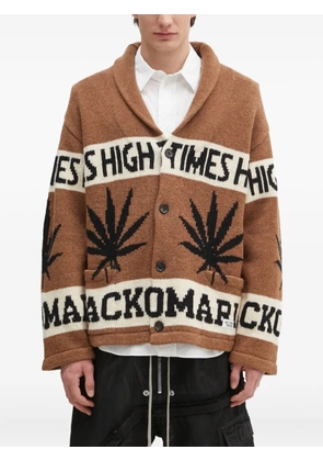 WACKO MARIA intarsia-knit cardigan - Brown